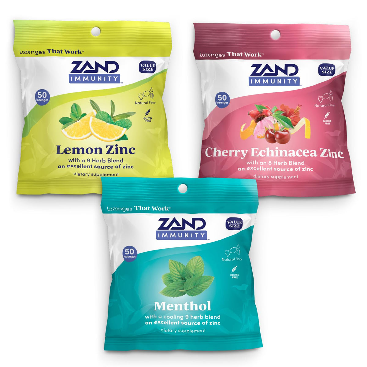 ZAND Immunity limón-zinc: pastillas sabrosas para alivio diario de la garganta.
