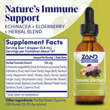 Etiqueta clara de ZAND Insure Herbal destacando 17 hierbas.