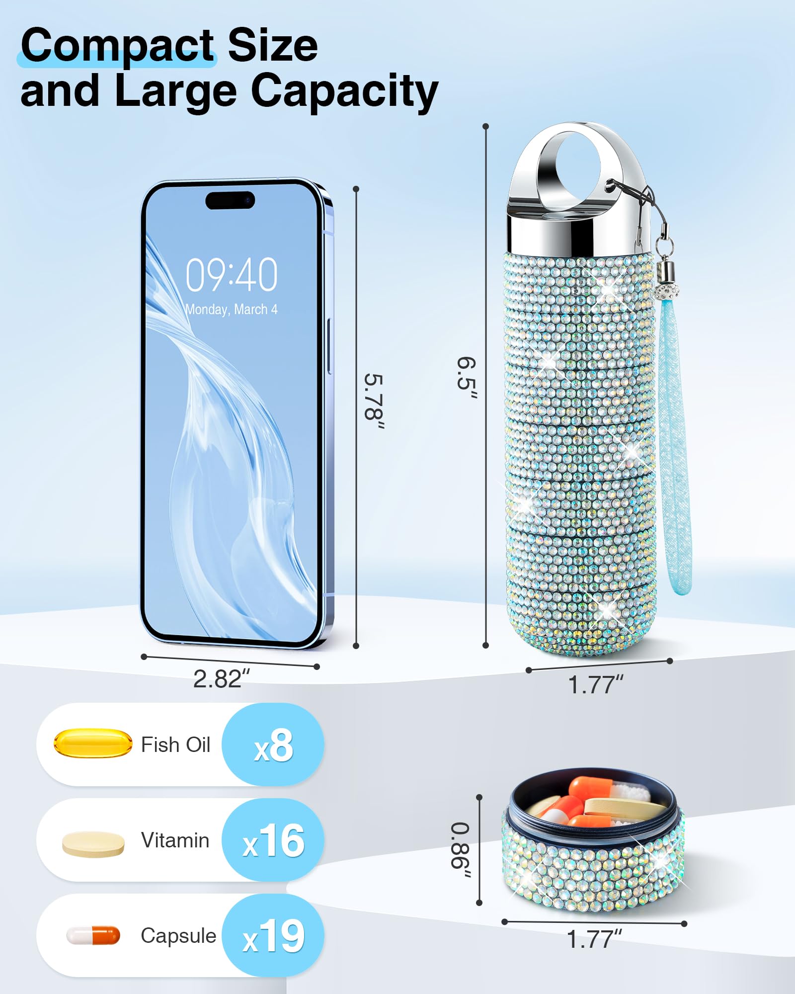 Durabilidad en aluminio médico BPA free, ideal para viajes.