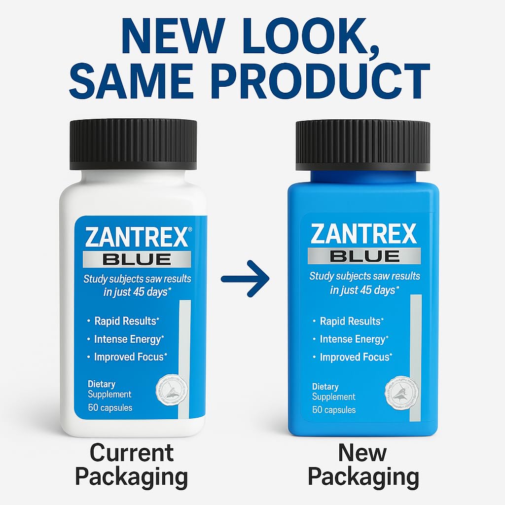 Botella iluminada de Zantrex Blue transmite vitalidad.