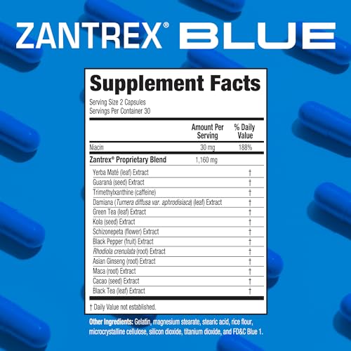 Envase limpio en superficie resalta pureza de Zantrex Blue.