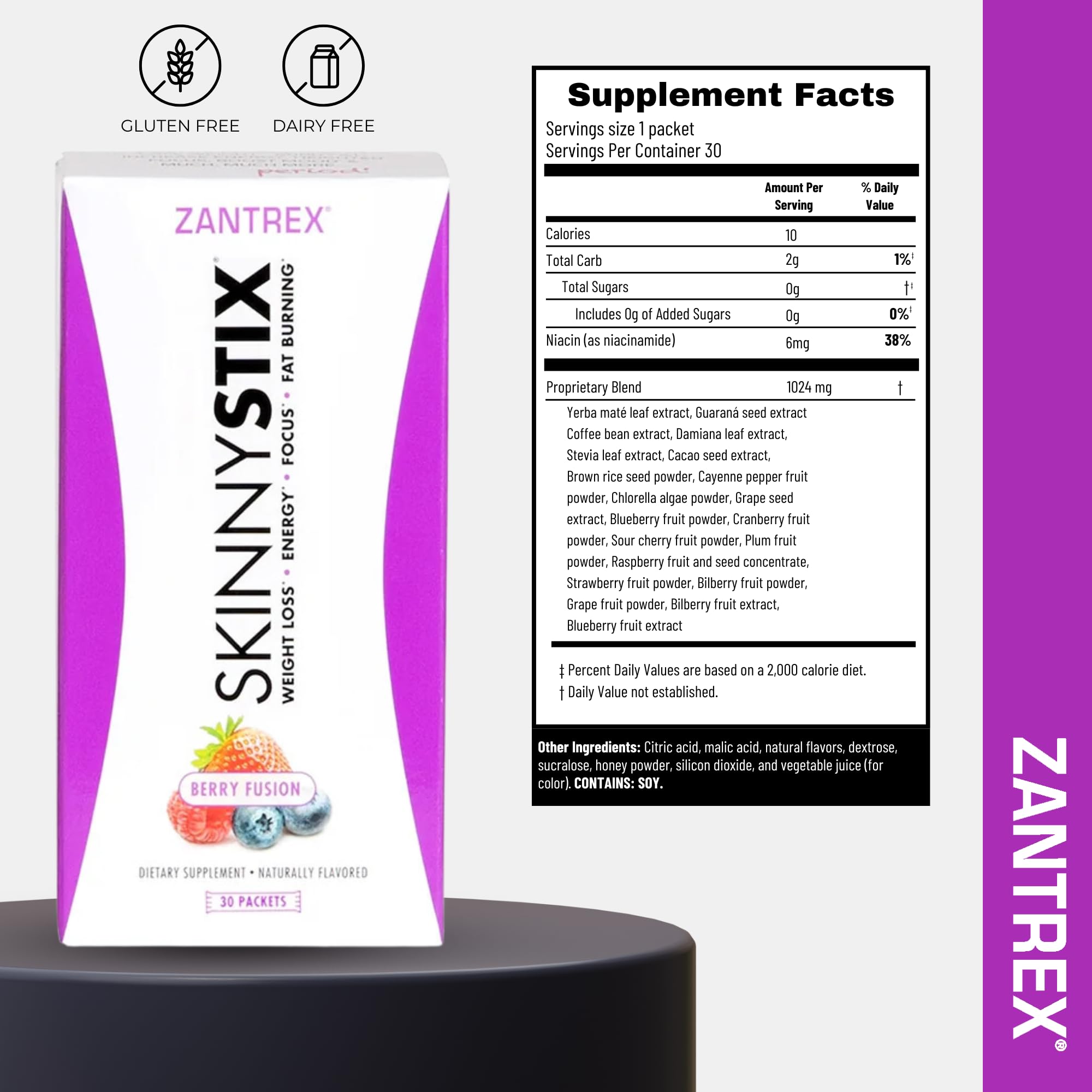Zantrex SkinnyStix mezcla rápida, disuelve fácilmente en agua fría.