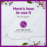 Jarabe de Zarbee's con ingredientes naturales sin alcohol ni colorantes artificiales.