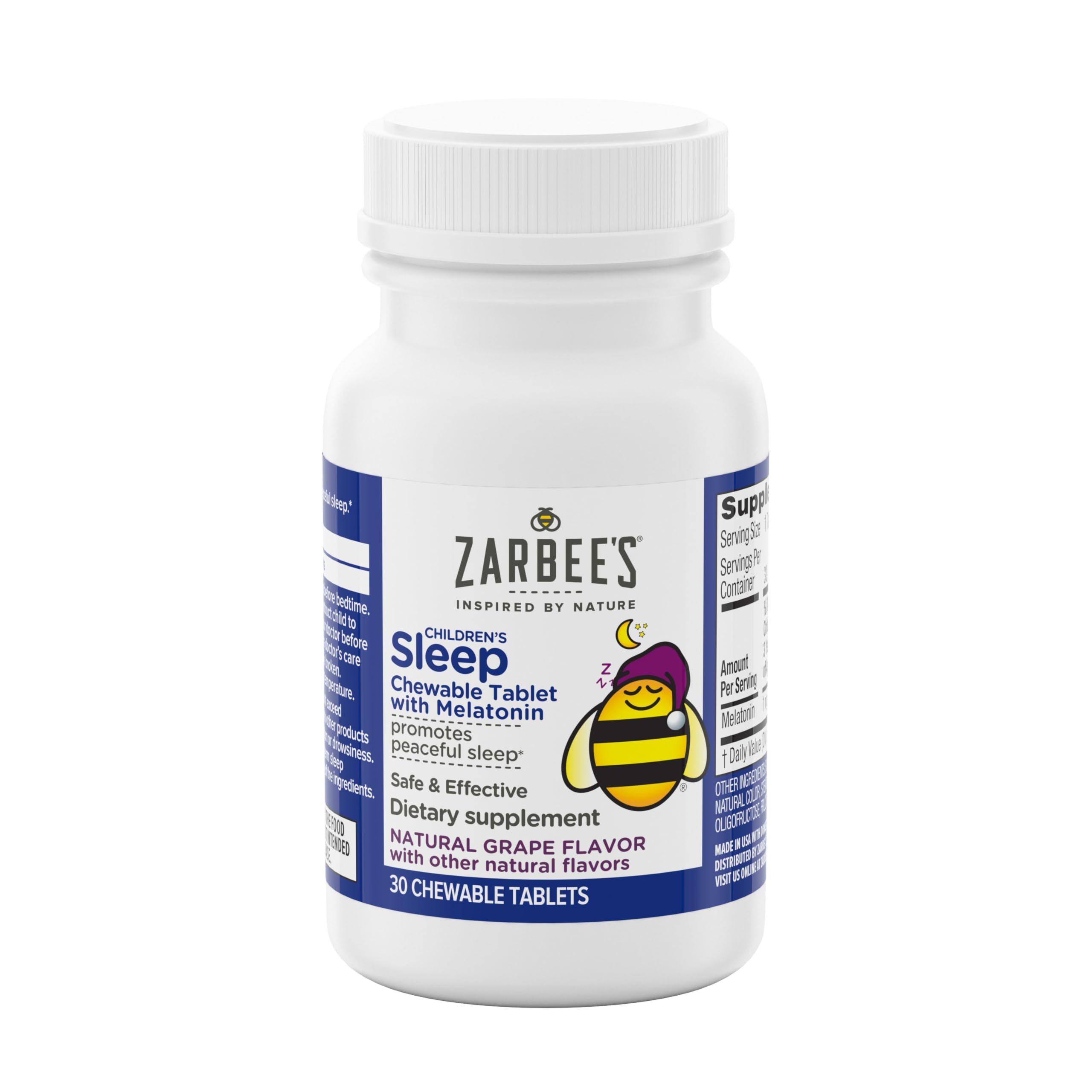 Envase con 30 tabletas masticables de Zarbee's para niños