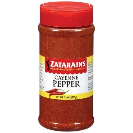 Zatarain's Pimienta de Cayena en frasco, aporta calor y sabor auténtico para platos picantes.