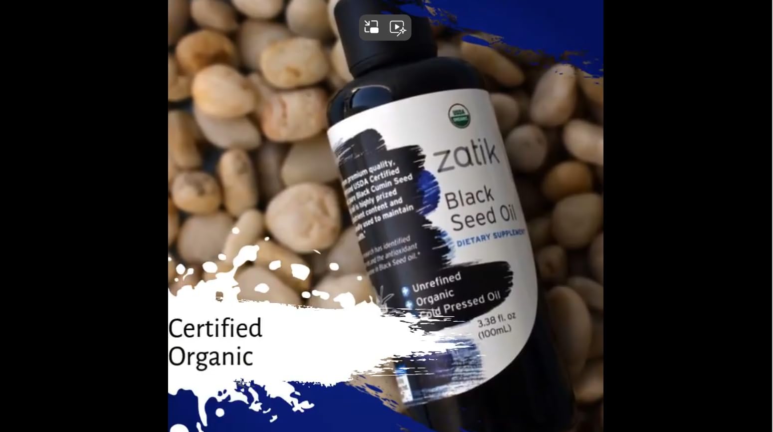 Contenido de thymoquinona y fitoesteroles en aceite de comino negro Zatik Naturals.