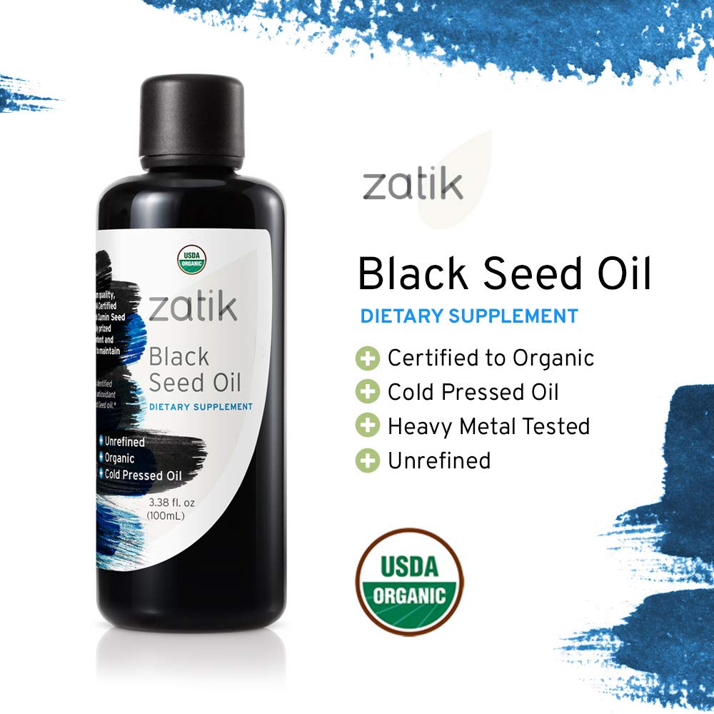 Aplicación en piel con aceite de comino negro prensado frío Zatik Naturals.