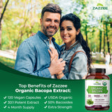 Sello de bacósidos al 50% en Bacopa Zazzee para potencia estandarizada.