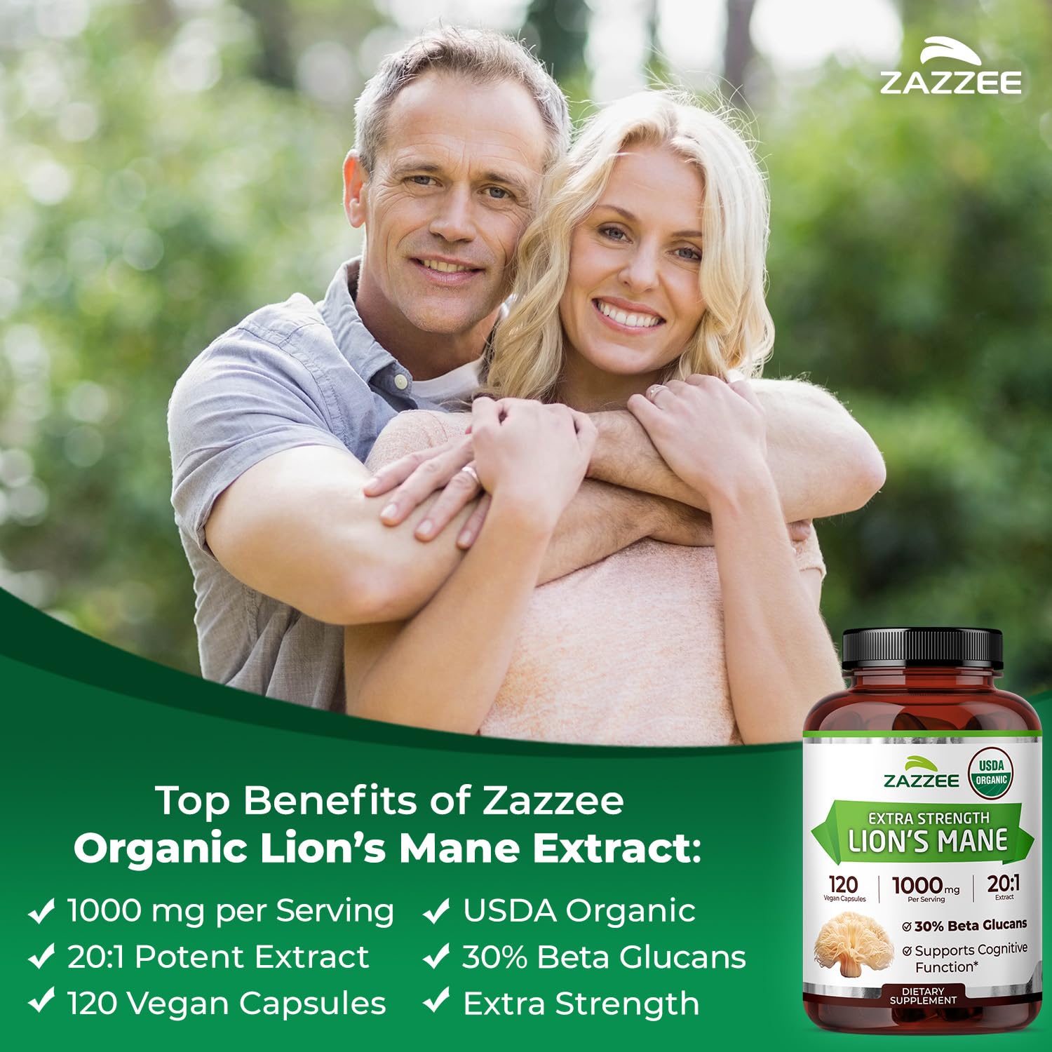 Zazzee beta glucanos 30% en extracto para beneficios potenciados