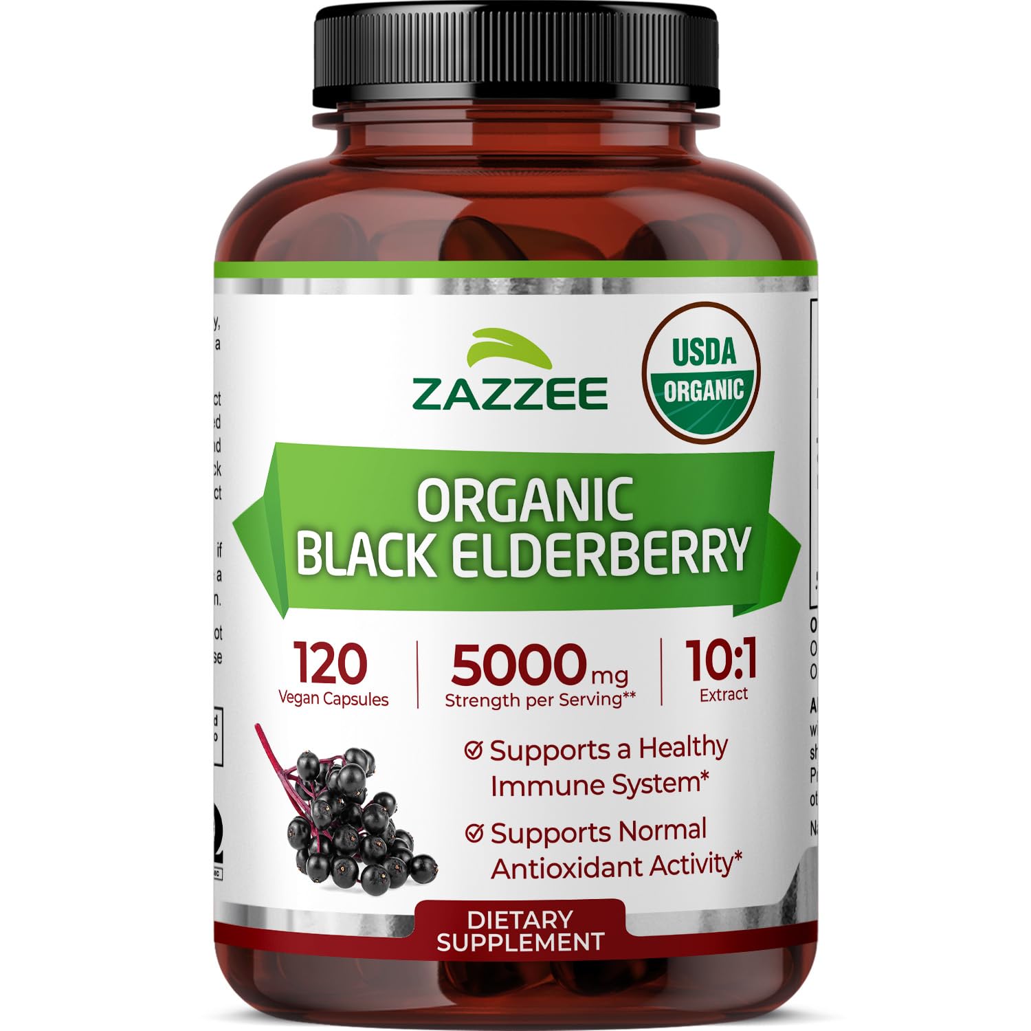 Zazzee extracto 10:1 de sauco negro, soporte antioxidante diario.