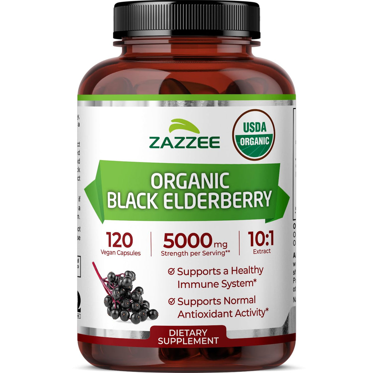 Zazzee extracto 10:1 de sauco negro, soporte antioxidante diario.