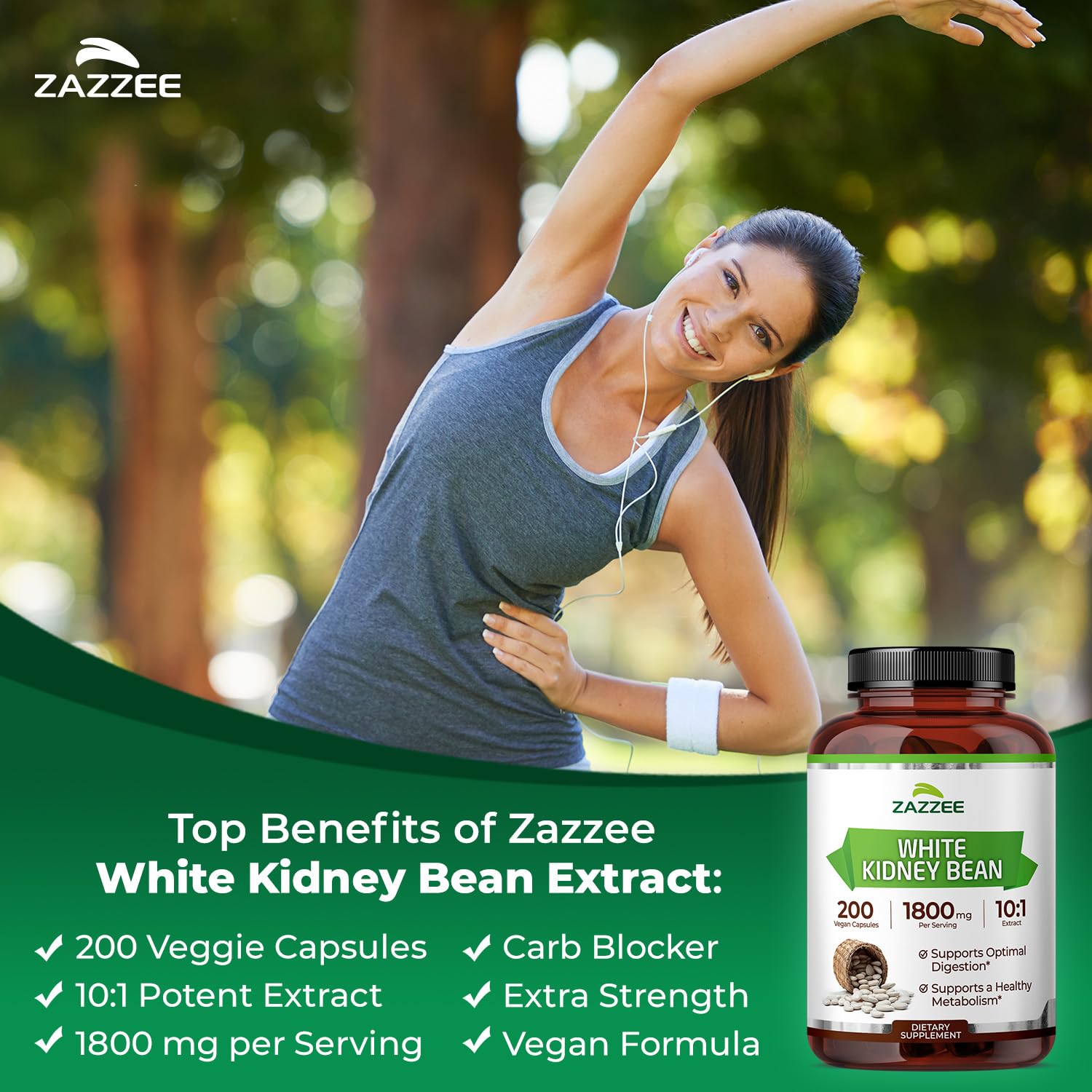 Zazzee 1800 mg por porción, apoyo para tus metas dietéticas.