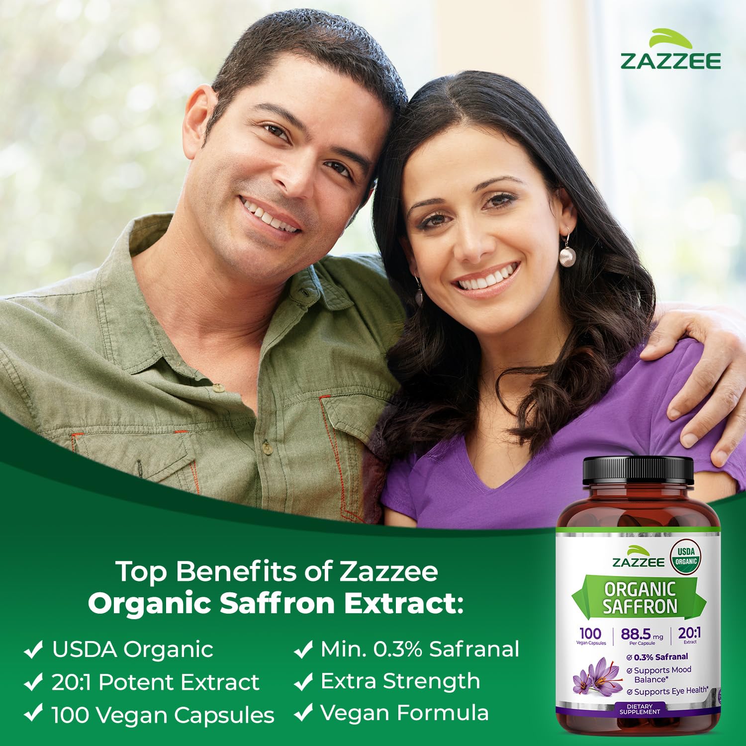 Cápsulas veganas Zazzee, sin OGM, opción natural