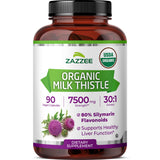 Zazzee Cardo Mariano extracto 30:1 en botella, ideal para un suministro de tres meses.