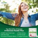 Zazzee D-Mannose con probióticos 5 mil millones para equilibrio intestinal