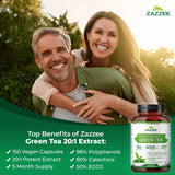 Zazzee etiqueta destaca 50% EGCG para potencia de antioxidantes.