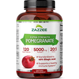 Zazzee granada extracto 20:1 en cápsulas veganas para antioxidantes.