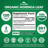 Zazzee Moringa vegana y kosher: cápsulas puras y no-GMO.
