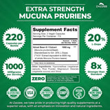 Zazzee Mucuna Pruriens cápsulas 1000 mg para ingesta diaria