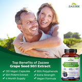 Zazzee polifenoles 95% en cápsulas, intensidad potencial de beneficios antioxidantes.