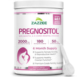 Zazzee PREGNOSITOL, botella de seis meses con porciones exactas para dosis consistentes.