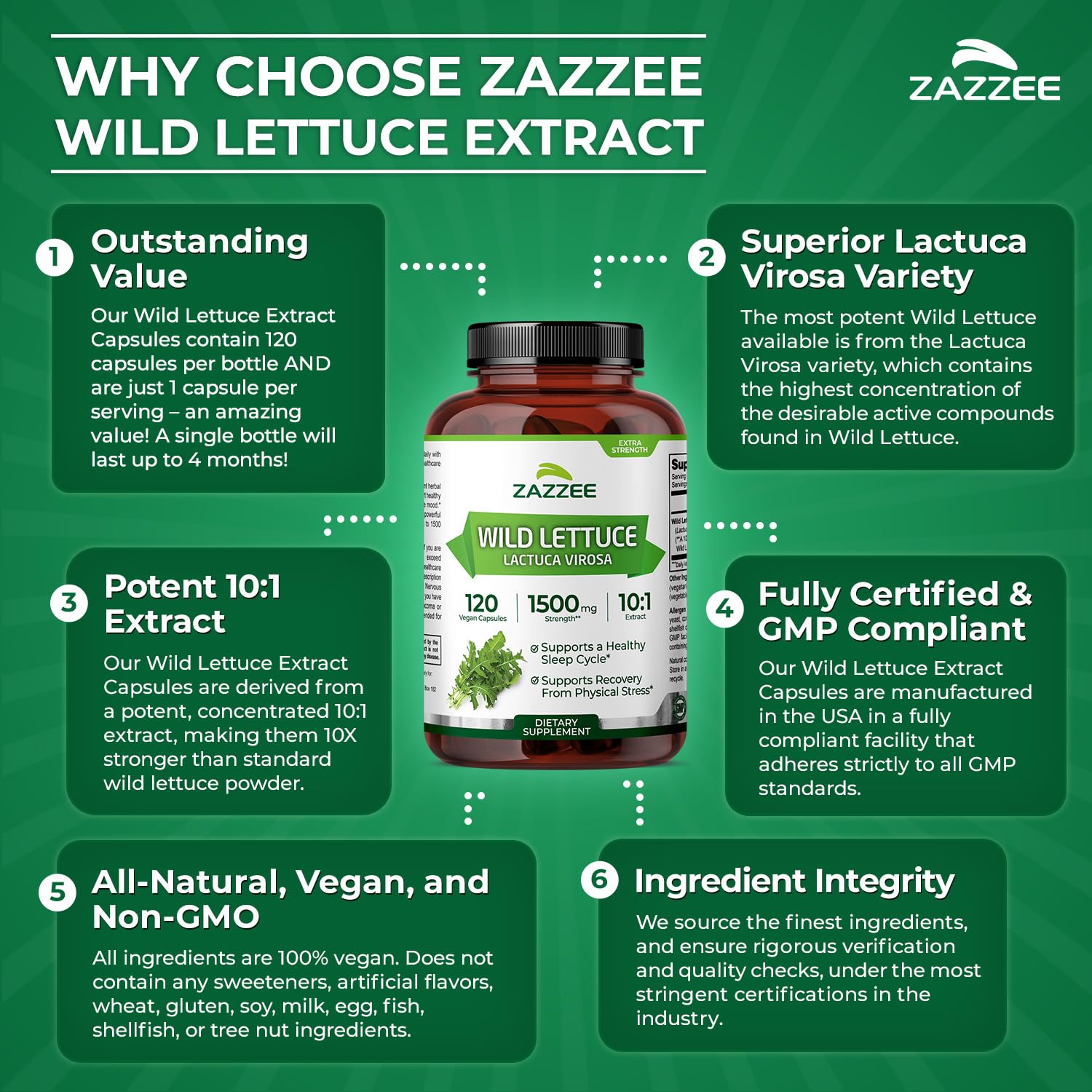 Zazzee Proceso de control de calidad para seguridad y pureza.
