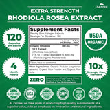 Cápsulas de Rhodiola Zazzee para energía sostenida