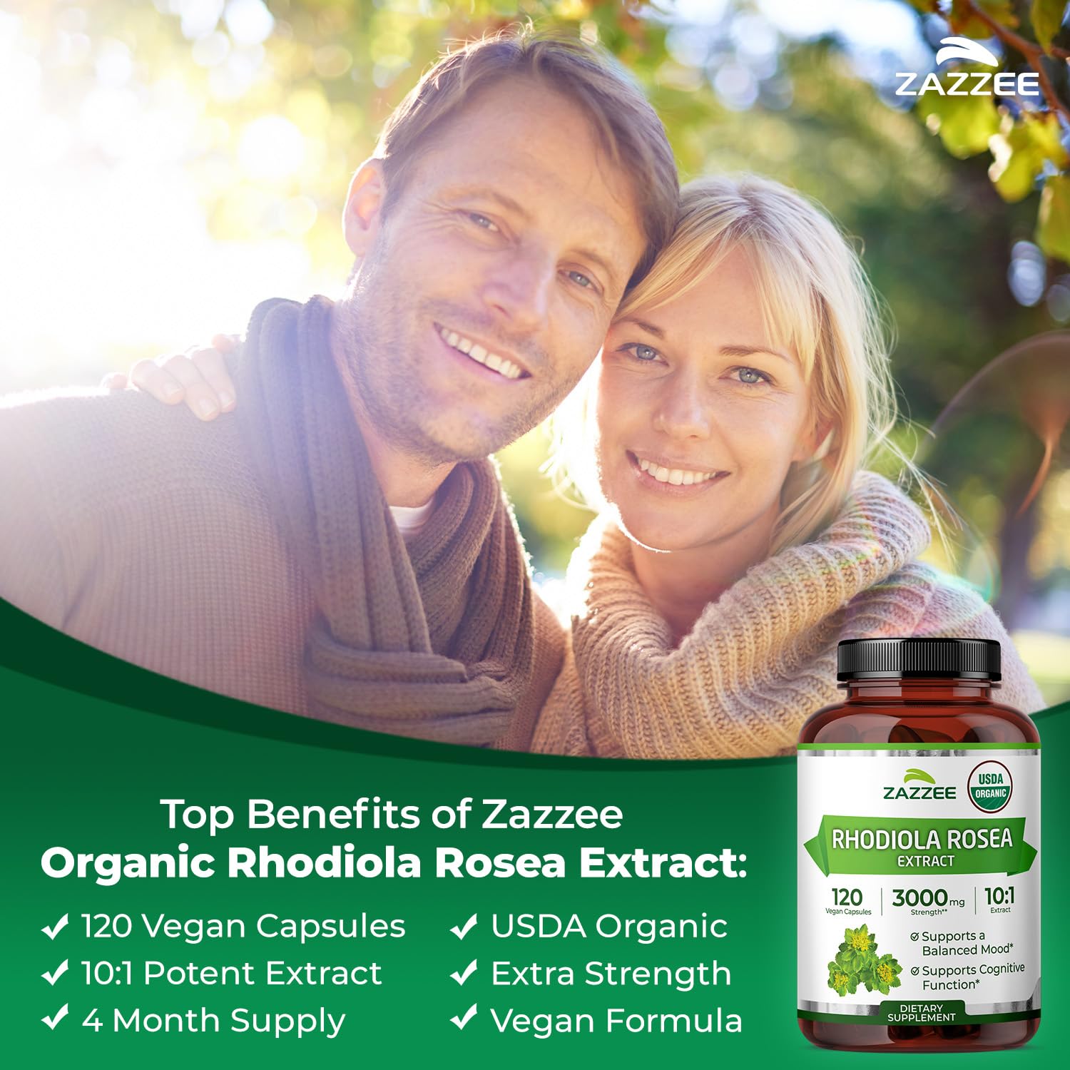 Rhodiola Zazzee certificado USDA Orgánico