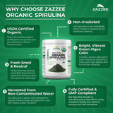 Zazzee Spirulina 68 porciones para uso diario conveniente