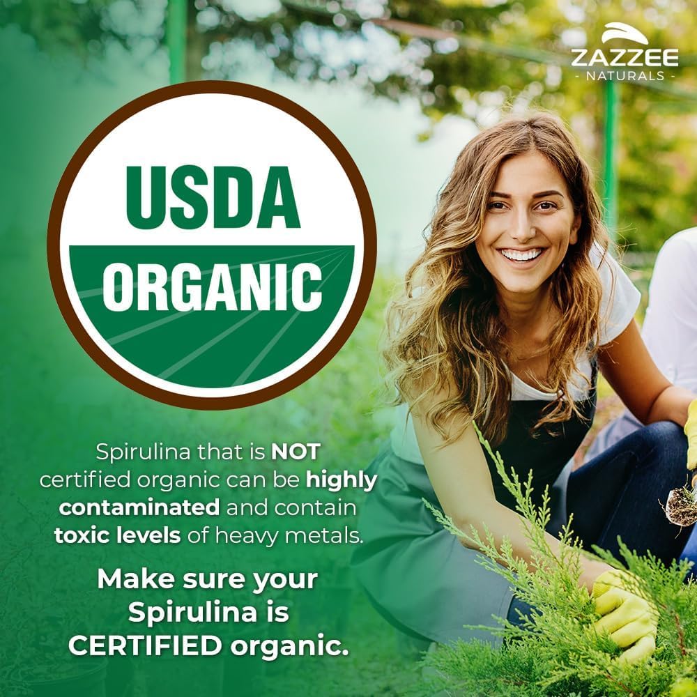 Zazzee Spirulina sin irradiación para un producto natural