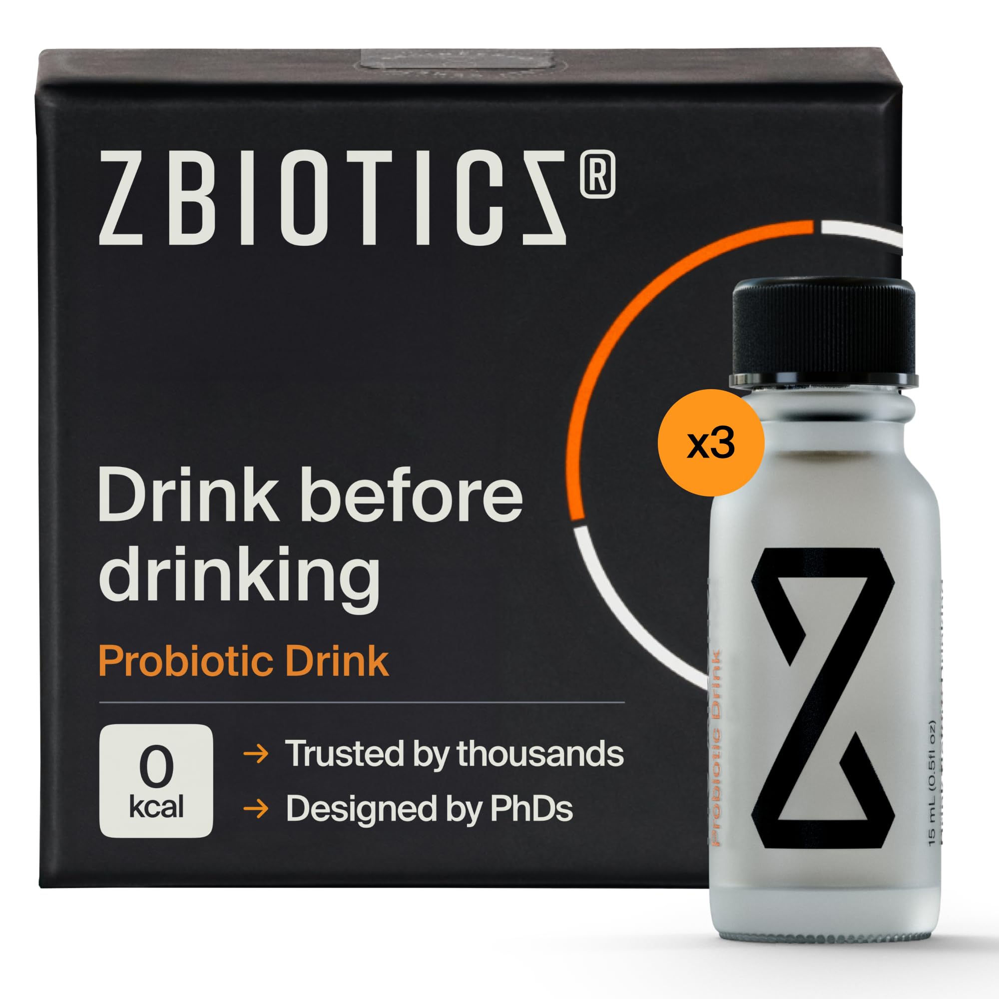 ZBiotics botella de probiótico para tomar antes de beber y apoyar mañanas más claras