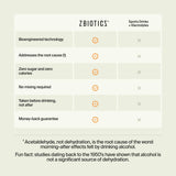 ZBiotics: enzima que descompone acetaldehido para soporte digestivo tras beber.