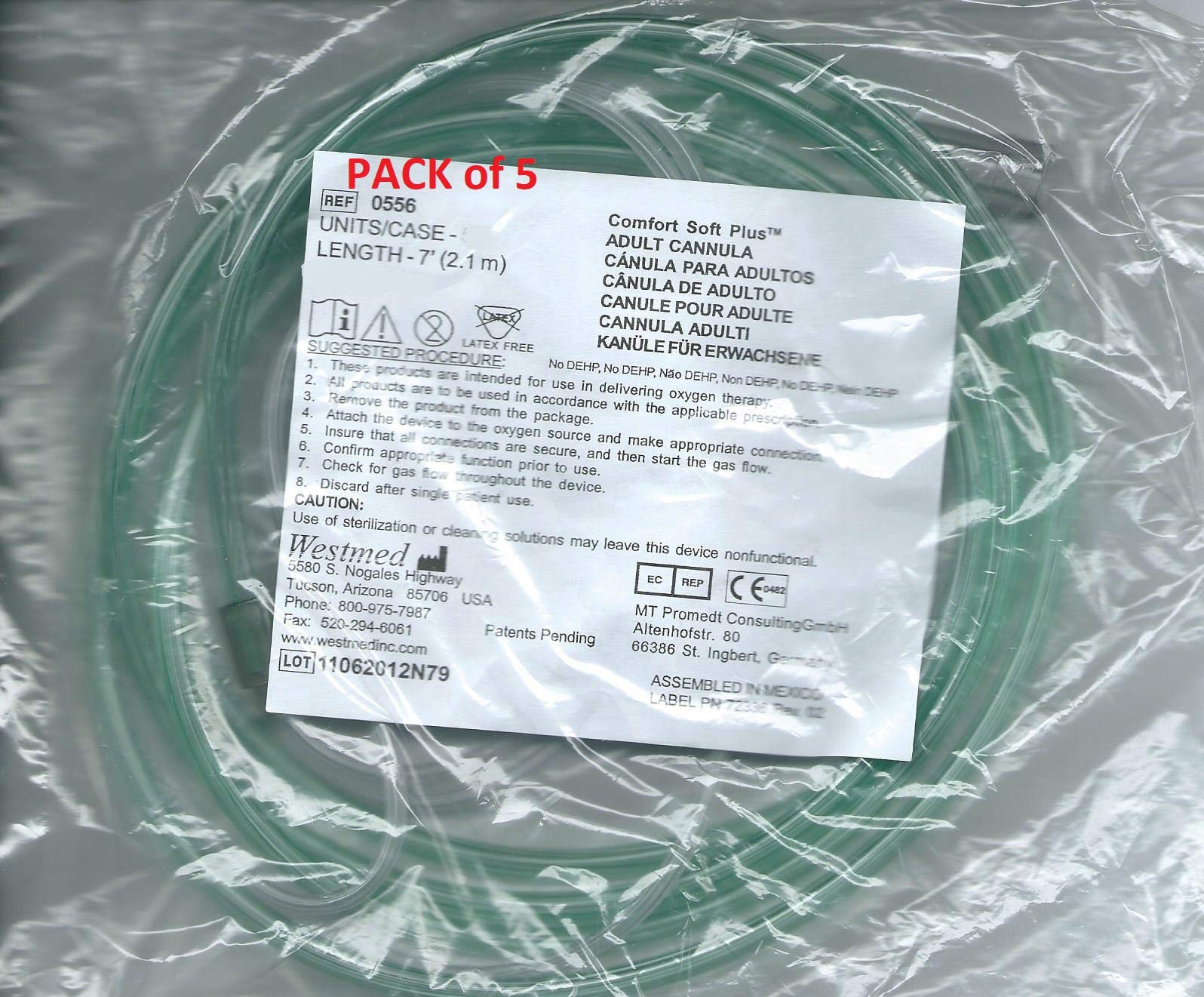 Paquete de 5 cánulas ZCIZIU, color verde para reposición rápida