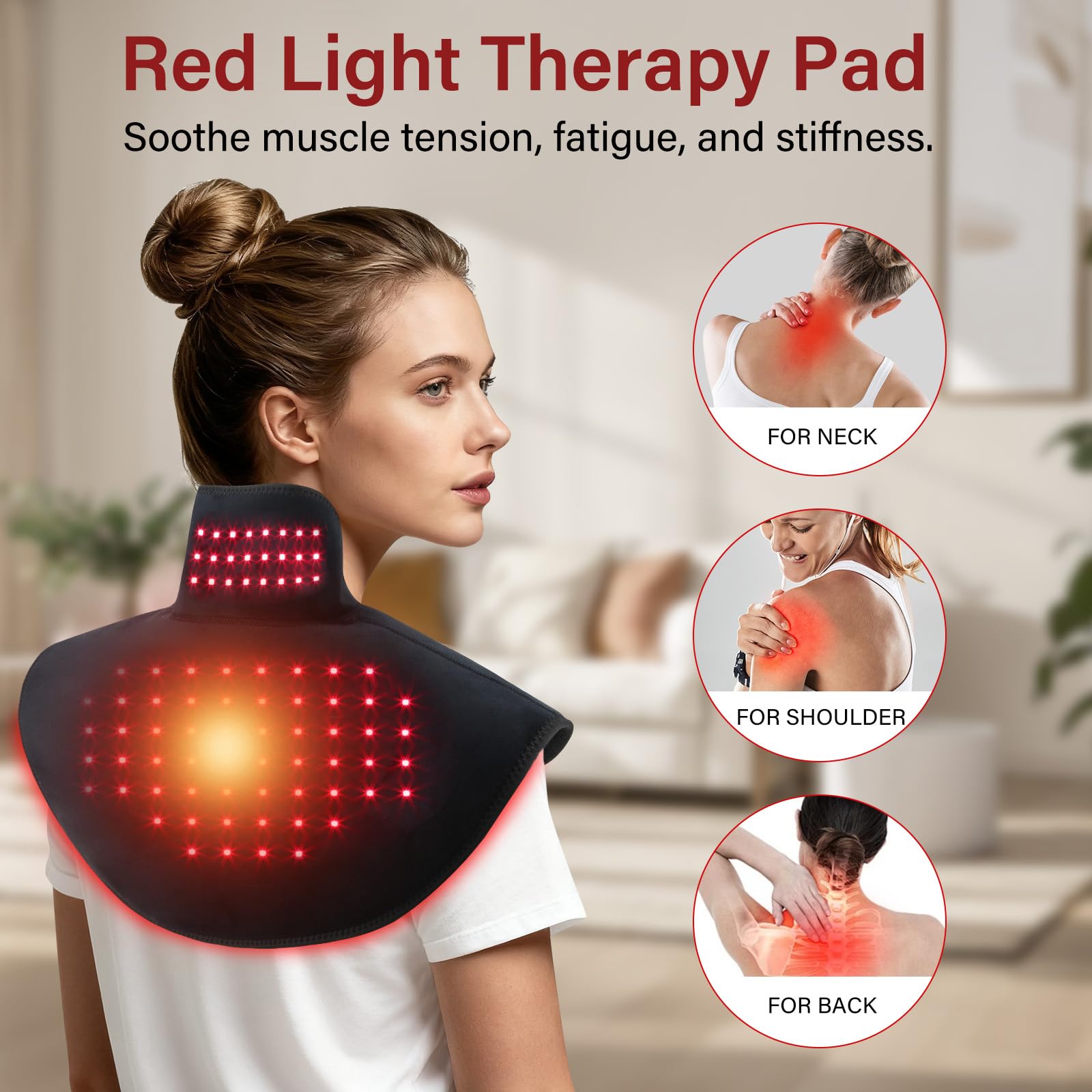 Zdatt terapia de luz roja para cuello, calor agradable durante sesiones breves