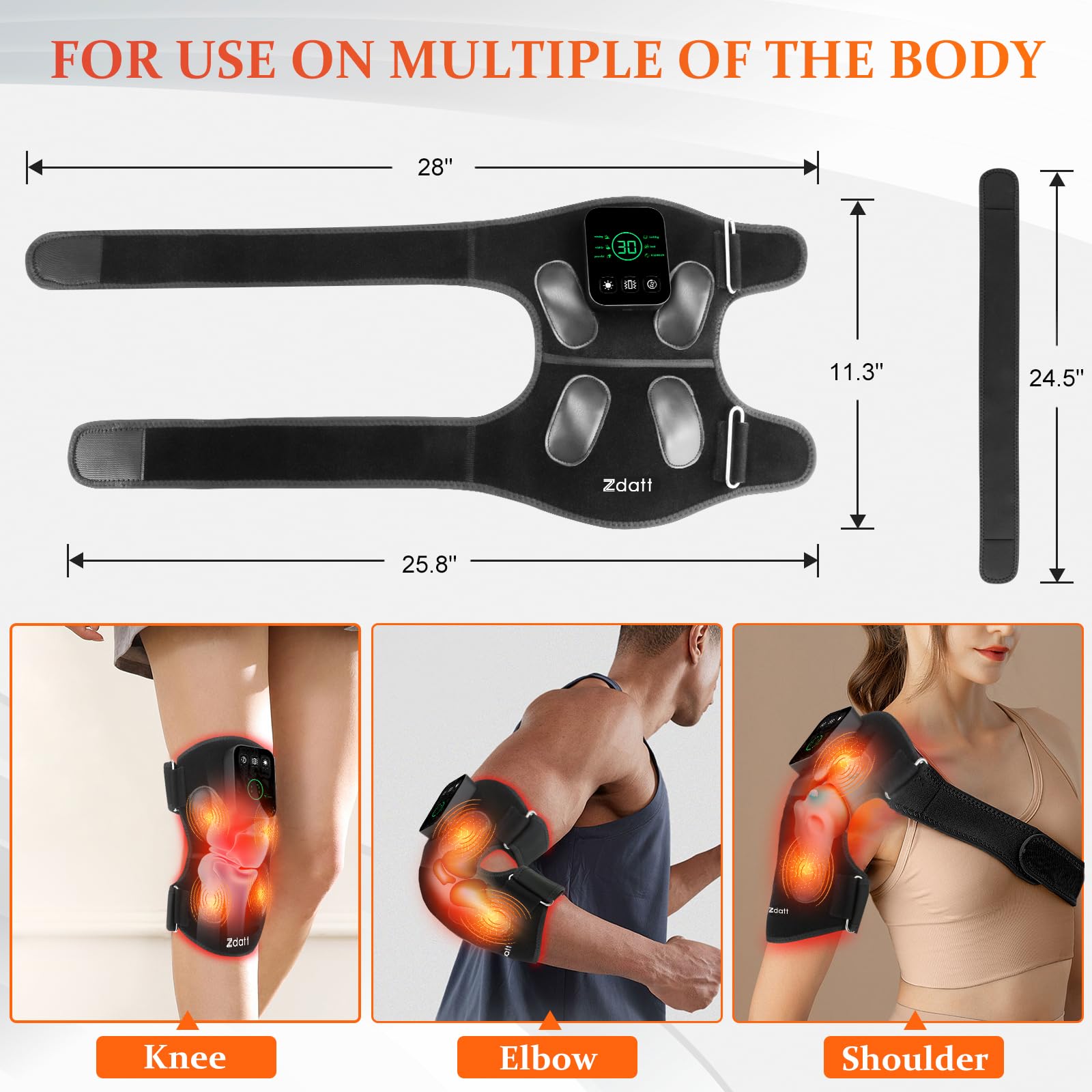 Zdatt zonas masaje vibracion 4 proporciona masaje suave y alivio muscular en la rodilla.