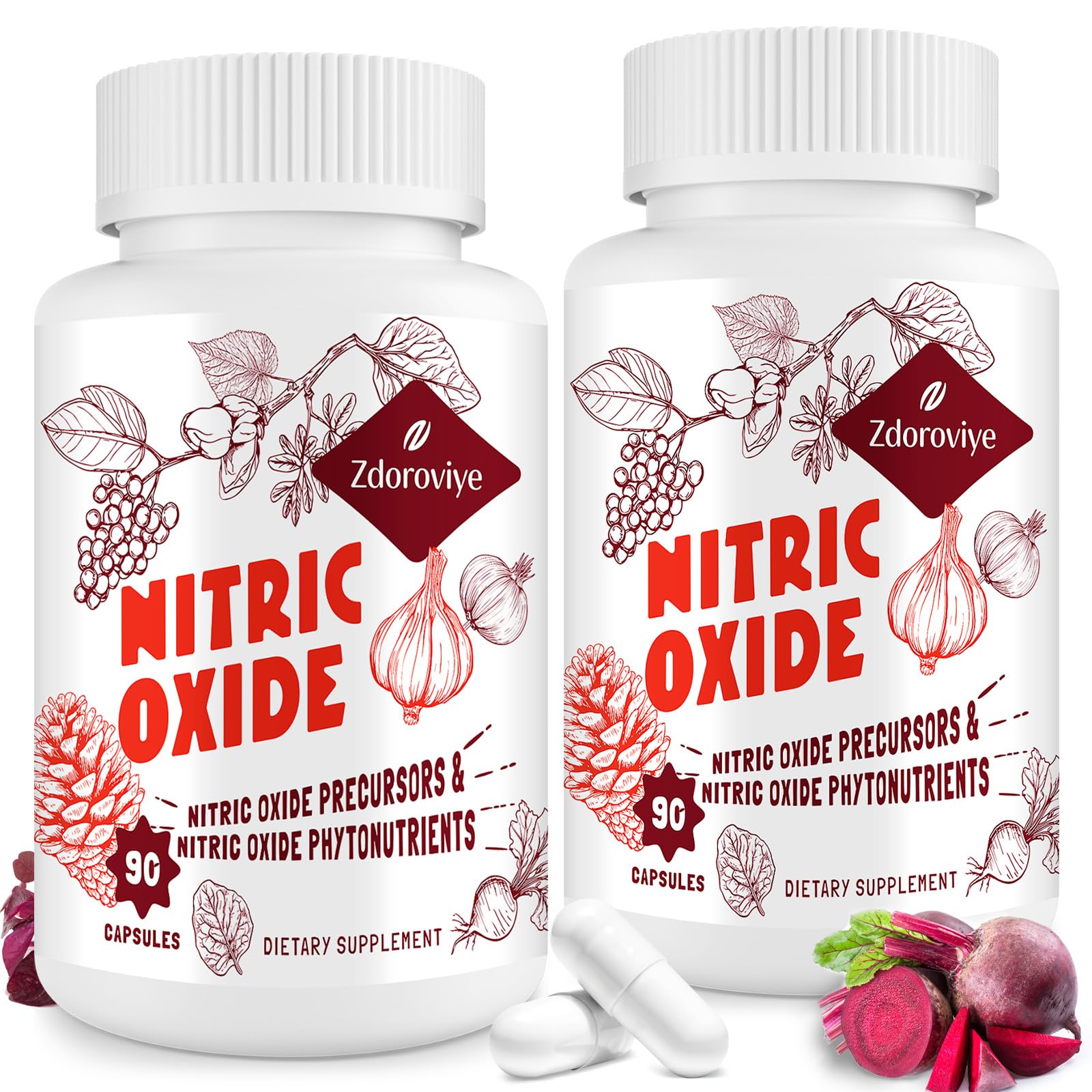 Zdoroviye Oxido Nítrico suplemento para hombres, 90 cápsulas, apoya la vitalidad diaria.