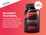 Zeal Creatina Monohidrato: cápsulas portátiles para entrenamientos fuera de casa.