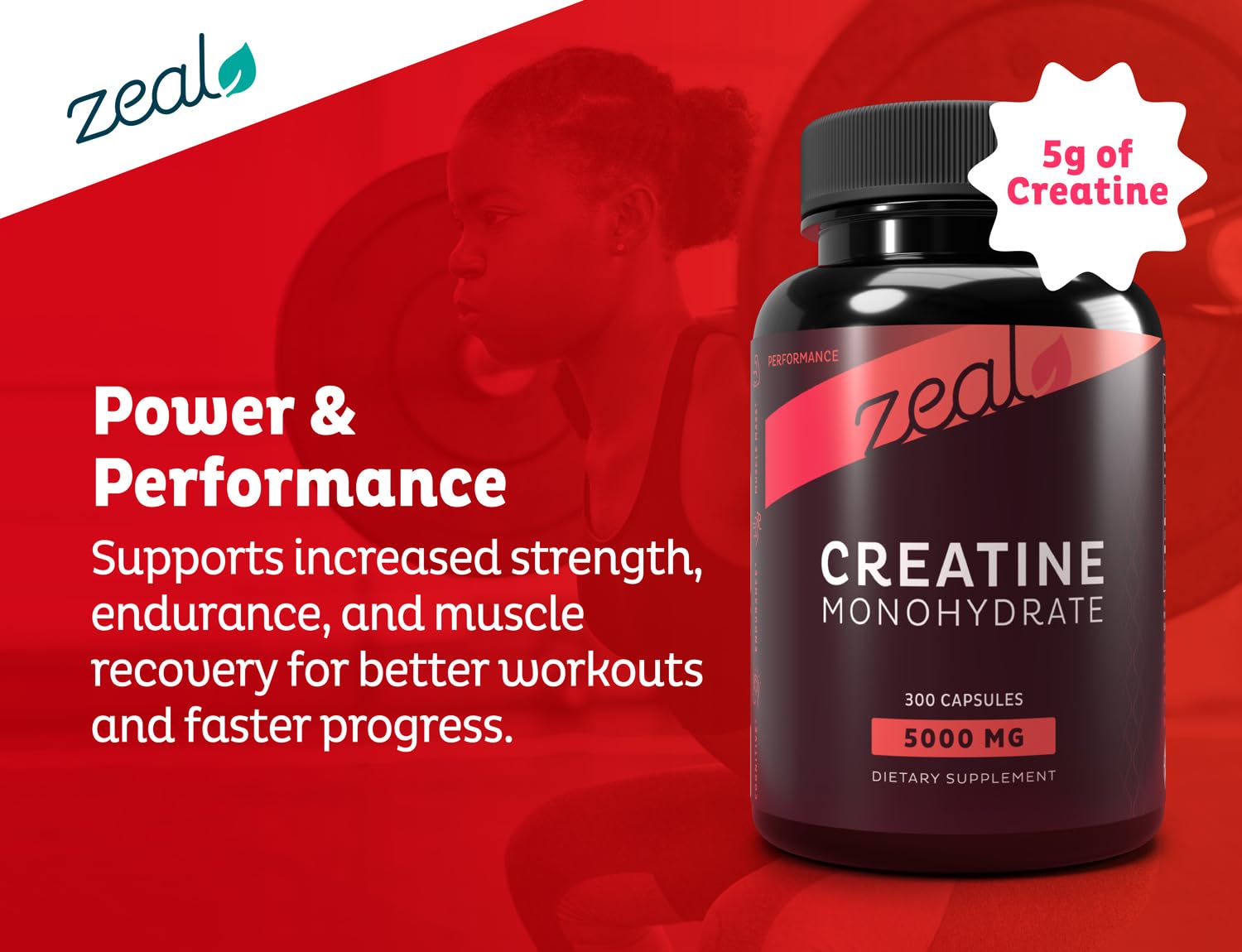 Zeal Creatina Monohidrato: sin OGM, fórmula confiable para tu día.