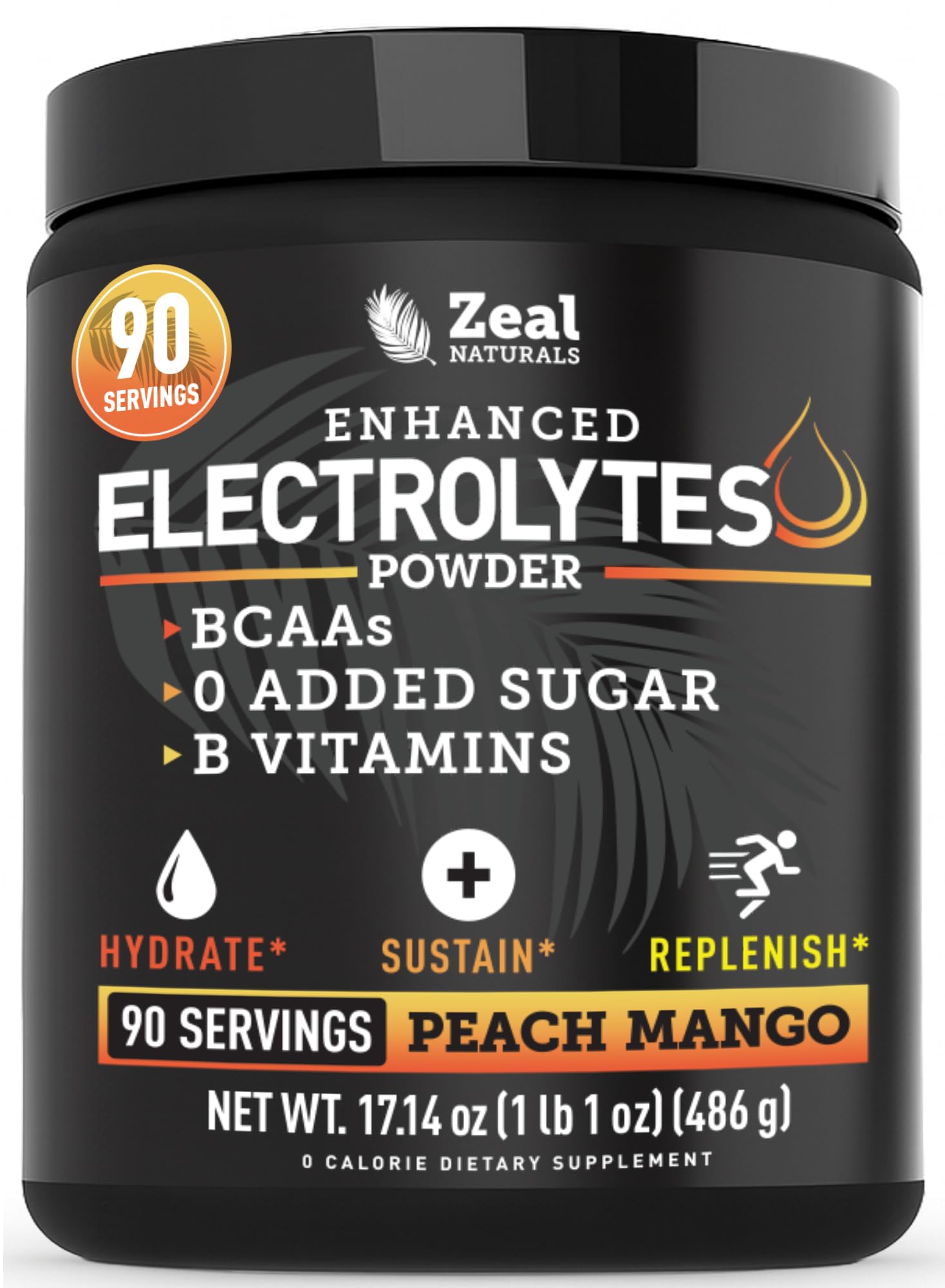 Zeal Polvo de electrolitos, polvo durazno-mango para hidratación durante el entrenamiento