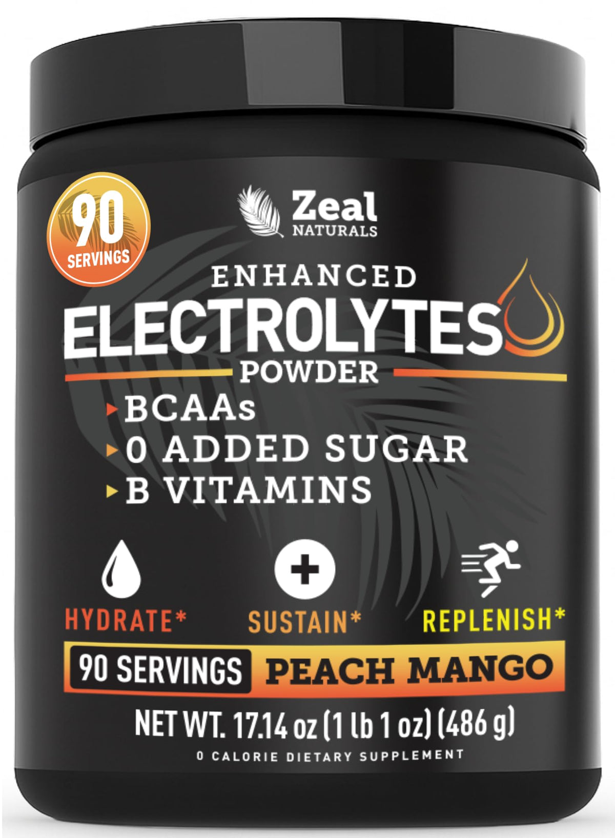 Zeal Polvo de electrolitos, polvo durazno-mango para hidratación durante el entrenamiento