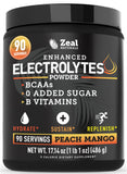Zeal Polvo de electrolitos, polvo durazno-mango para hidratación durante el entrenamiento