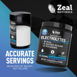 Zeal Electrolyte Powder: sal rosa del Himalaya y electrolitos visibles.