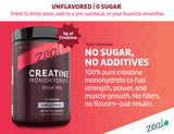 Zeal Naturals Creatina Monohidrato con cucharilla para porciones precisas