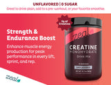 Zeal Naturals Creatina Monohidrato polvo sin sabor se mezcla fácilmente