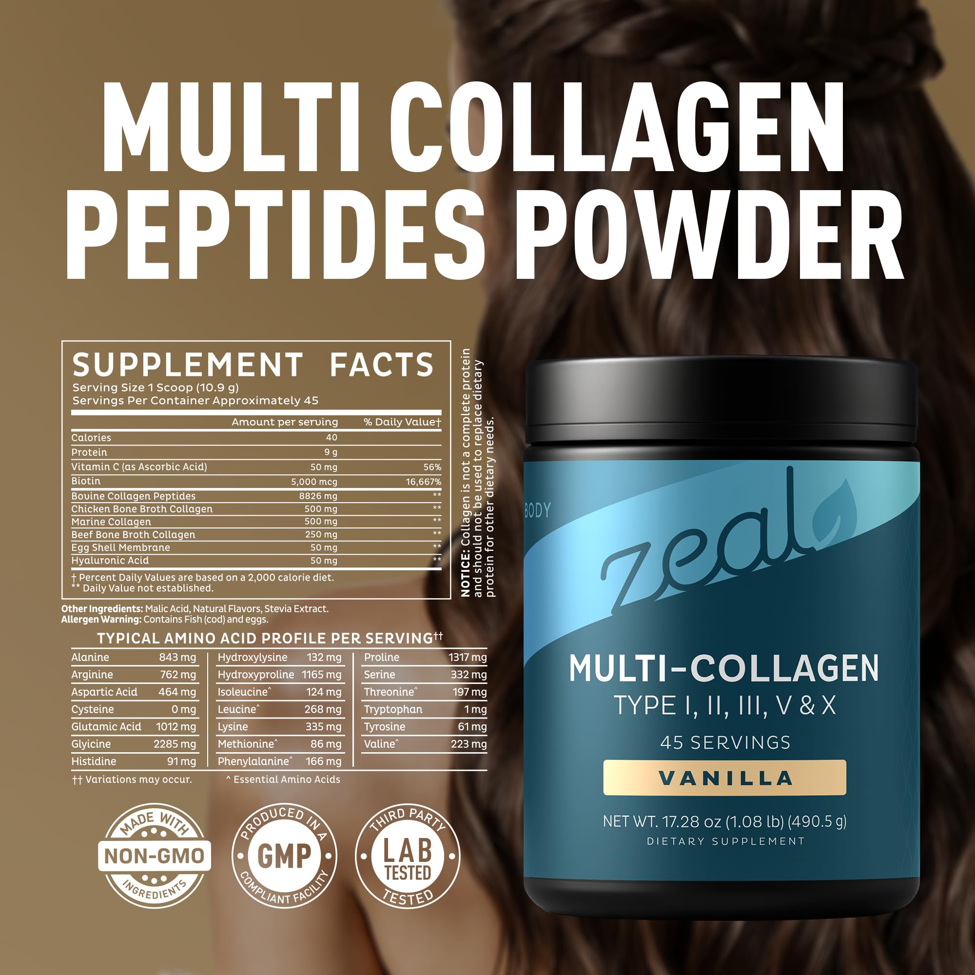 Zeal Naturals cucharilla medidora, dosis precisa para batidos de colágeno