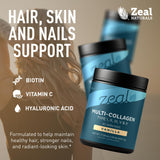 Zeal Naturals polvo de colágeno vainilla, para cabello, piel y uñas