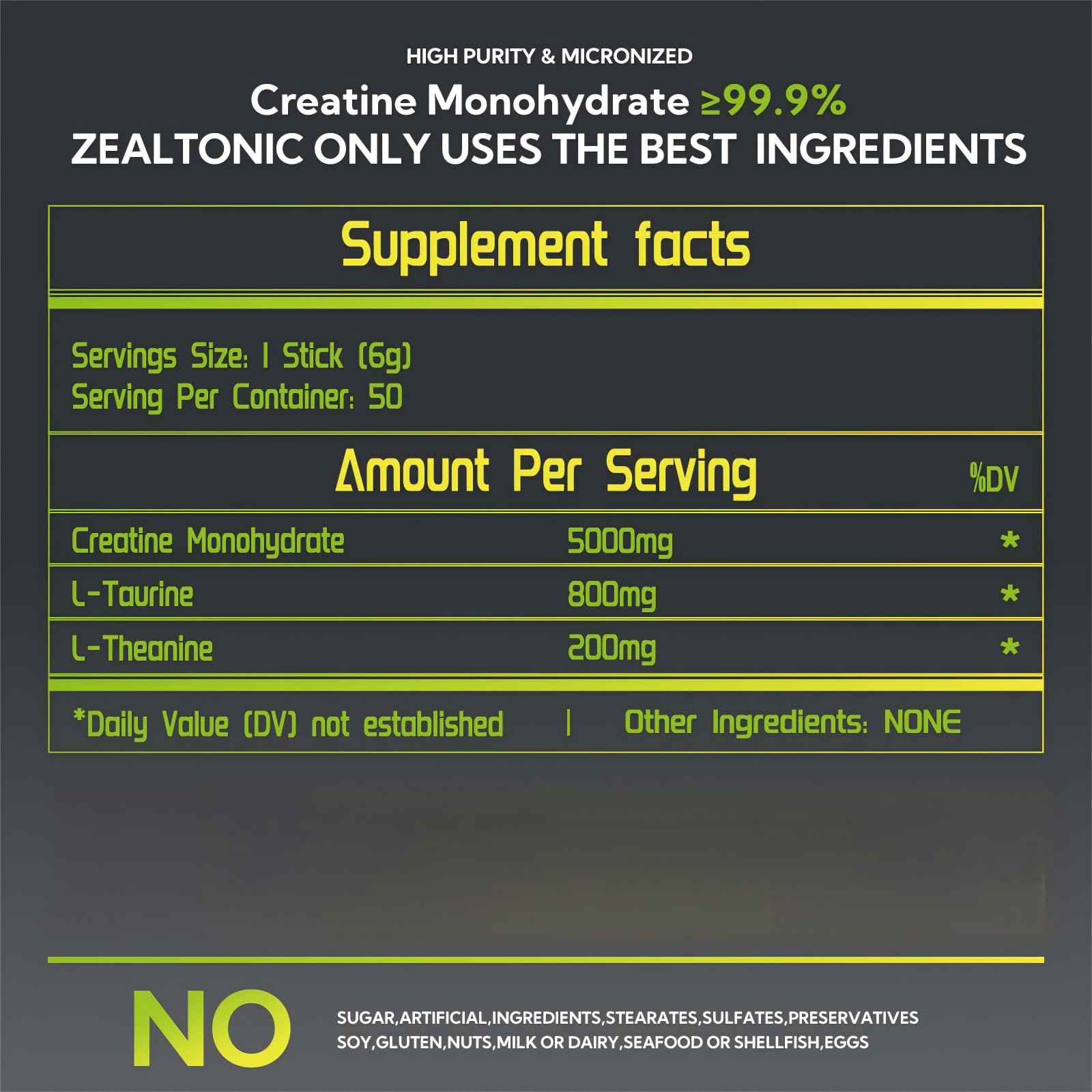 Fórmula 3 en 1 de Zealtonic con taurina y L-teanina para enfoque sostenido