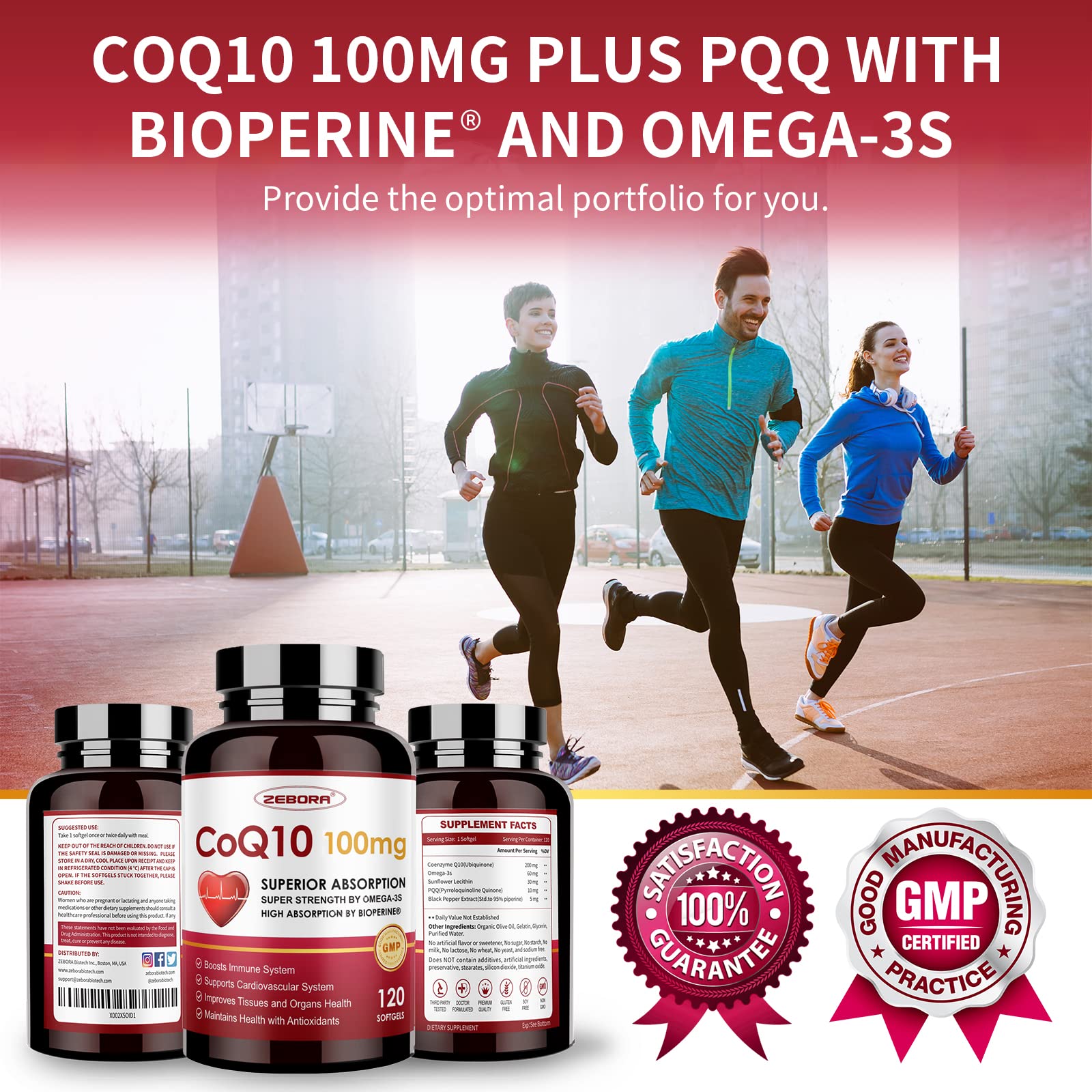ZEBORA CoQ10 sin gluten y sin sabor artificial para uso diario