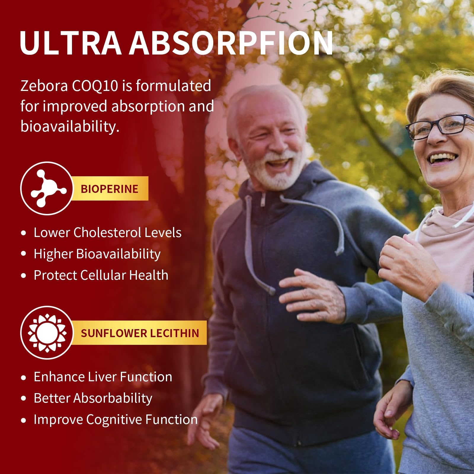 Panel de omega-3 y PQQ en ZEBORA CoQ10 para salud cardiovascular