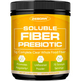 ZEBORA fibra soluble sin sabor con acacia en envase, apoyo digestivo suave.